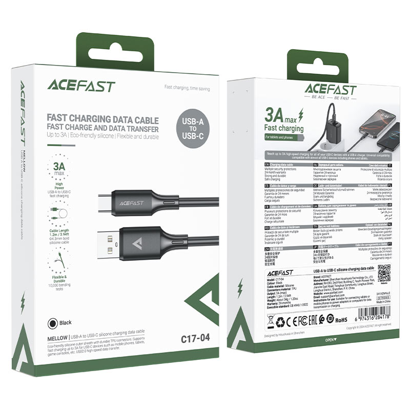 Charging Data Cable C17-04 USB-A to USB-C