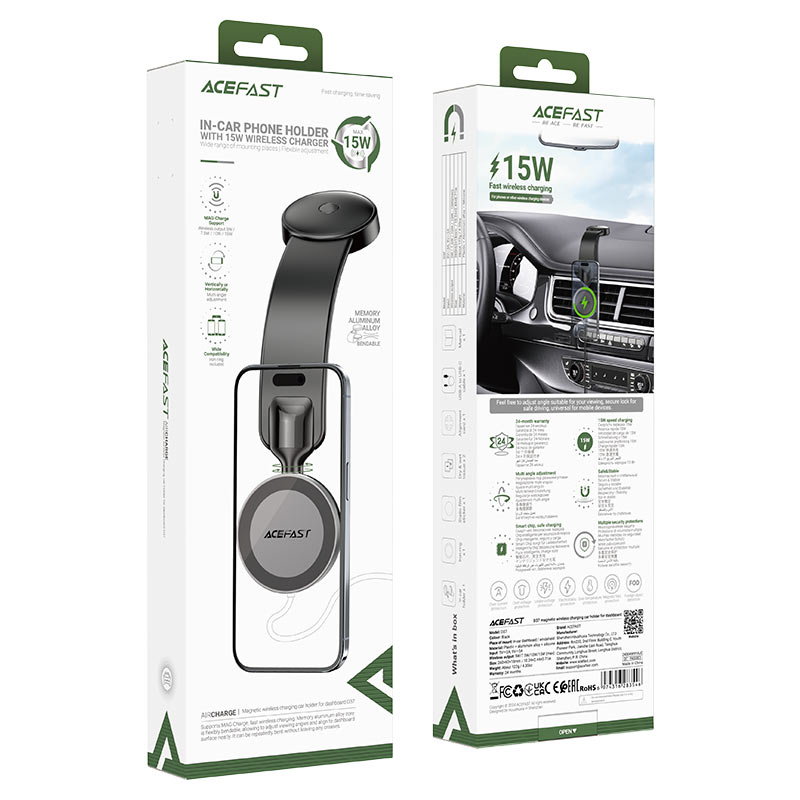 Fast Wireless Charger Magnetic Car Holder D37