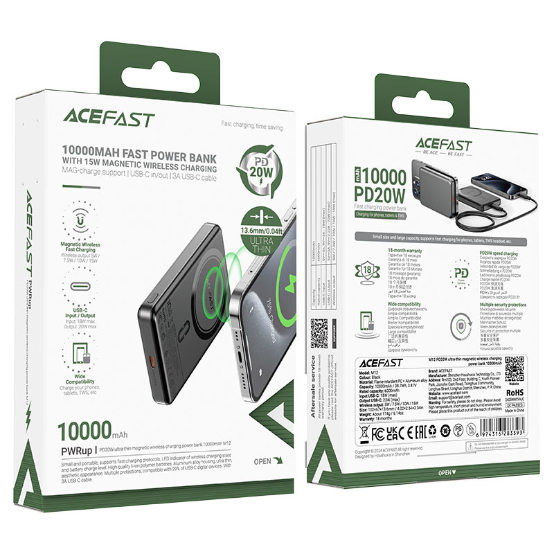 Fast Charge Power Bank M12 PD20W 10000mAh