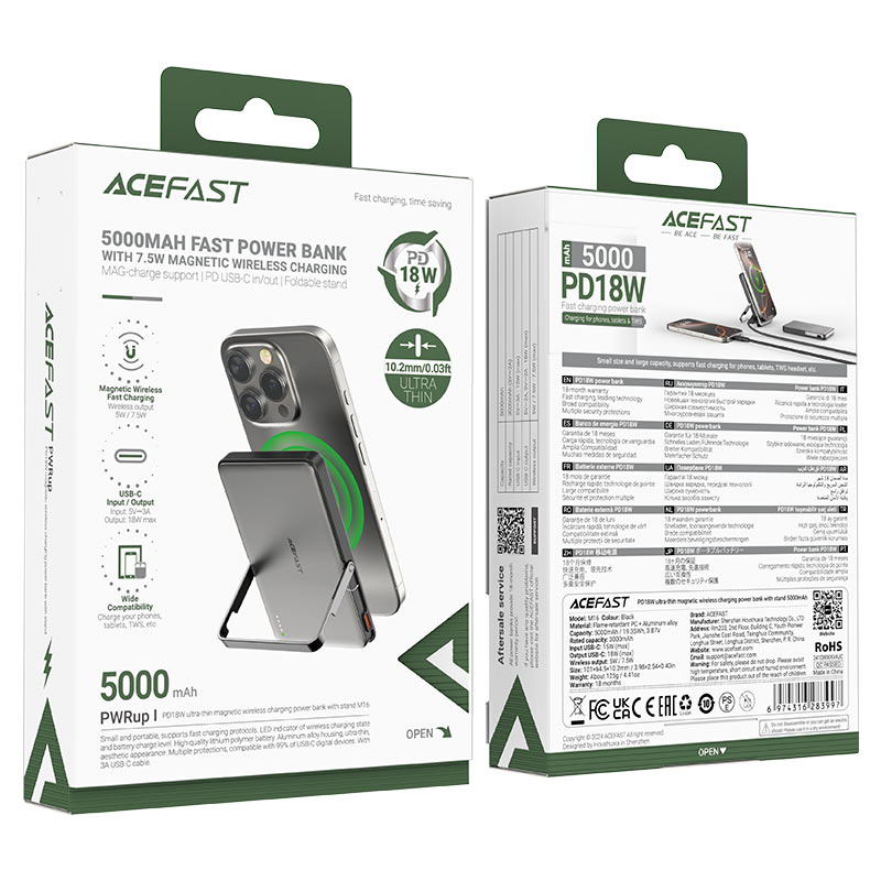 Magnetic Fast Wireless Charge Power Bank M16 PD18W 5000mAh