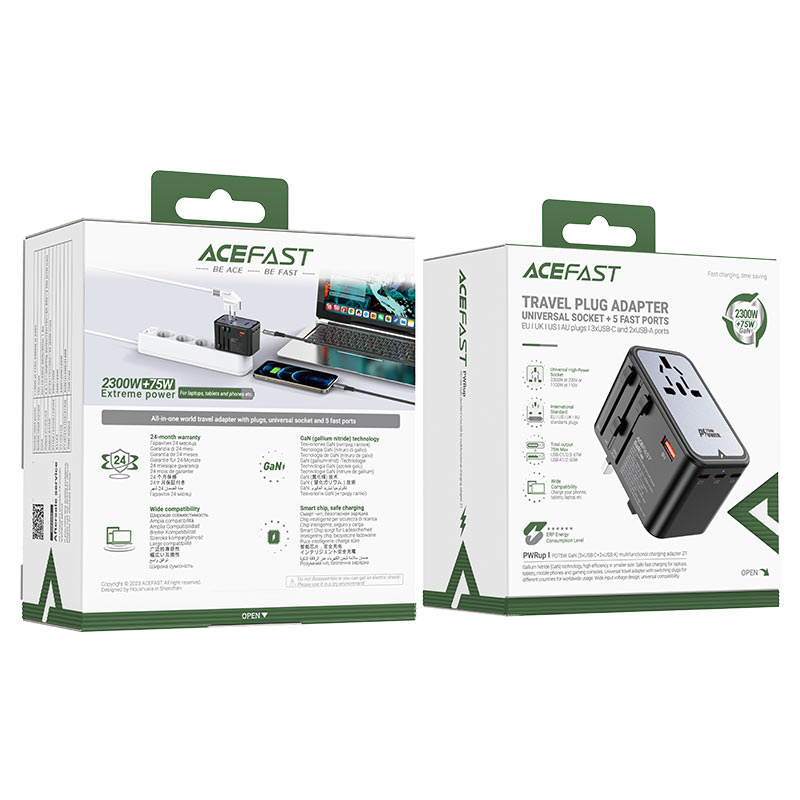 Charging Adapter Z1 2300W + PD75W GaN (3xUSB-C+2xUSB-A)
