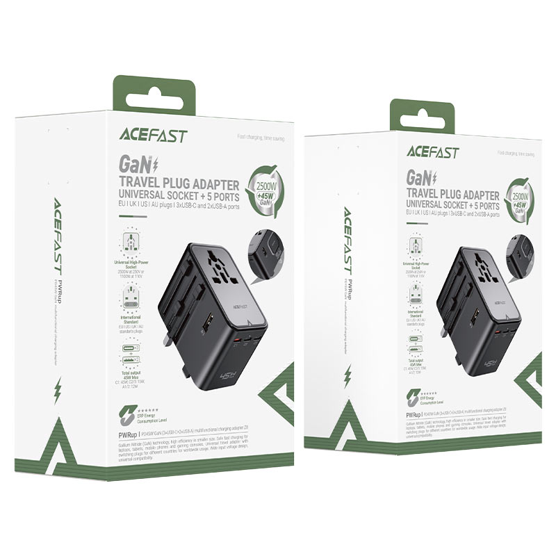 Charging Adapter Z8 2500W + PD45W GaN (3xUSB-C+2xUSB-A)