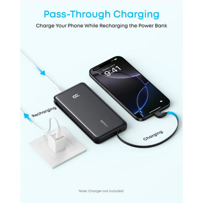 Anker Zolo Powerbank 10000mAh 22.5W Fast Charging Power Bank with Built-in USB-C Cable A110D